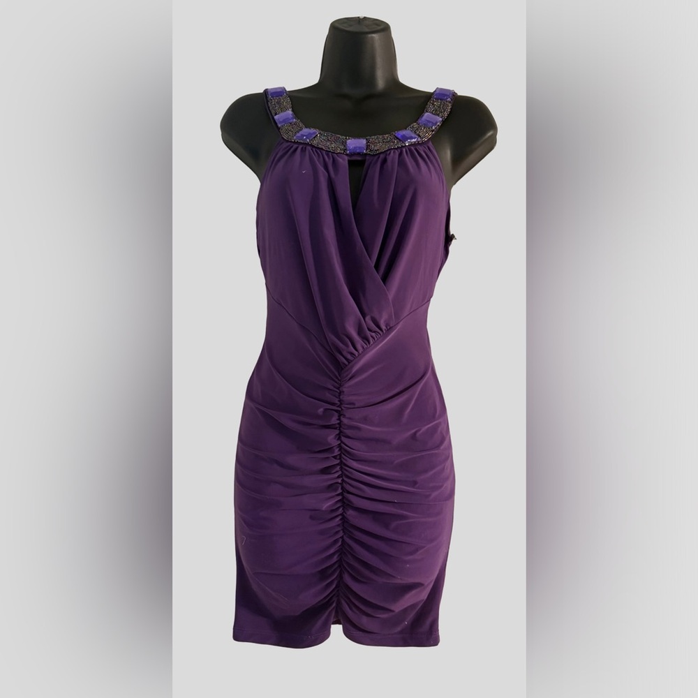 Joyce and Leslie Purple Mini Dress